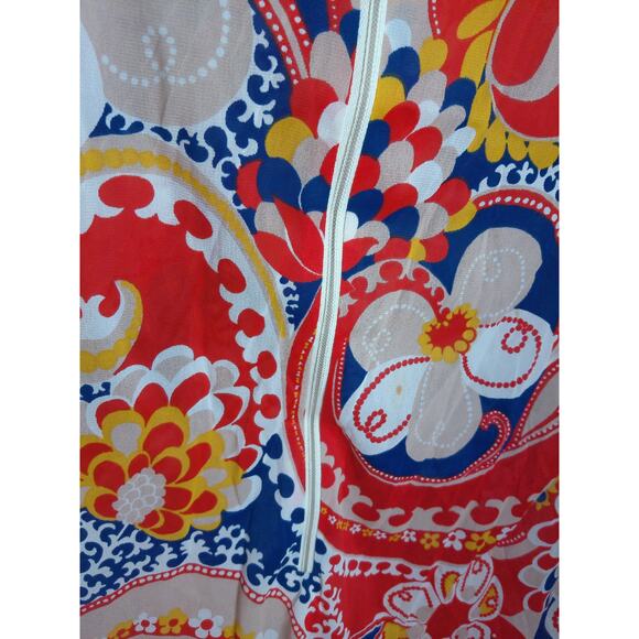 Vintage Rhoda Lee Psychedelic Paisley Nylon Long Sleeve Blouse Top Size 14 - Picture 4 of 6